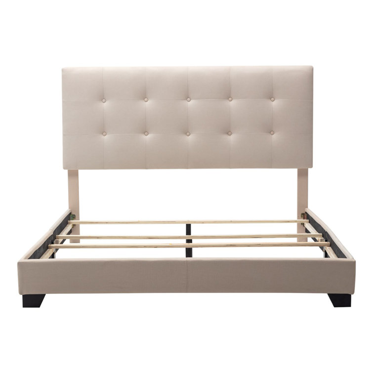 Red Barrel Studio® Solid Wood and Upholstered Platform Bed Wayfair.ca
